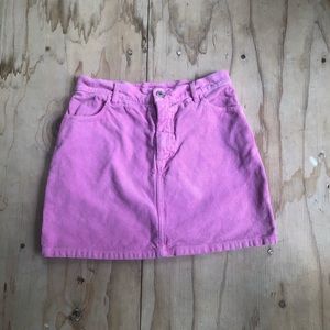 Pink skirt.